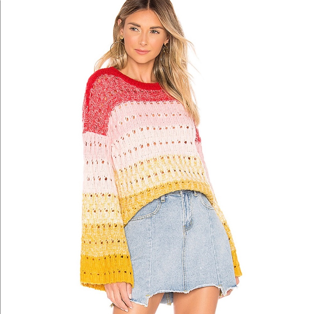 Tularosa Size Sm multi color bell sleeve sweater